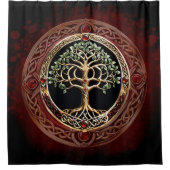 ケルト結び目模様エレガントの高貴な生命の木。 シャワーカーテン (正面)