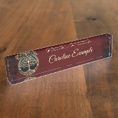 ケルト結び目模様エレガントの高貴な生命の木。 デスクネームプレート (側面)