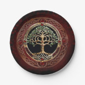 ケルト結び目模様エレガントの高貴な生命の木。 ペーパープレート (正面)