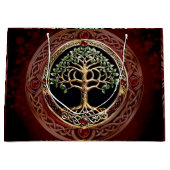 ケルト結び目模様エレガントの高貴な生命の木。 ラージペーパーバッグ (正面)