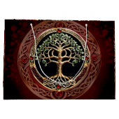 ケルト結び目模様エレガントの高貴な生命の木。 ラージペーパーバッグ (裏面)
