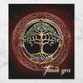 ケルト結び目模様エレガントの高貴な生命の木。 ワインラベル (シングルラベル)