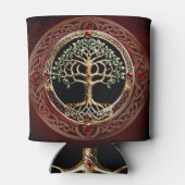 ケルト結び目模様エレガントの高貴な生命の木。 缶クーラー (裏面)