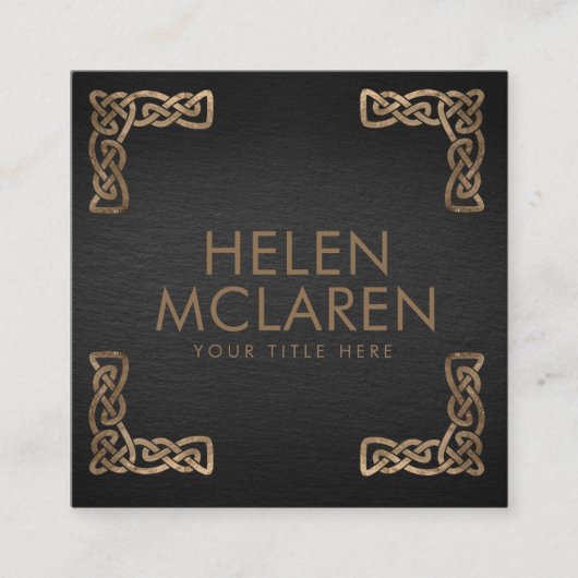 ケルト結び目模様エレガントコーナー スクエア名刺 (正面)
