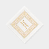 ケルト結び目模様エレガントフィリグラーフレーム誕生日パーティー 箔ナプキン (右)