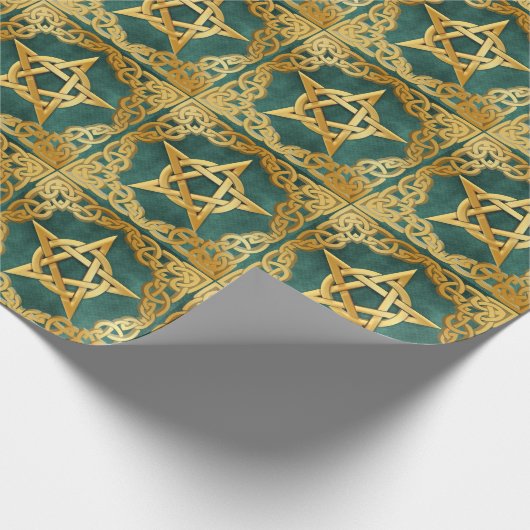 ケルト結び目模様エレガント異教のウィッカ信者 ラッピングペーパー (角)