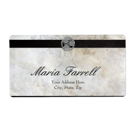 ケルト結び目模様オン羊皮紙紙Lrgラベル ラベル (正面)