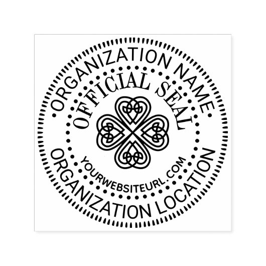 ケルト結び目模様カスタムシャムロック公式シールロケーションURL セルフインキングスタンプ (デザイン)