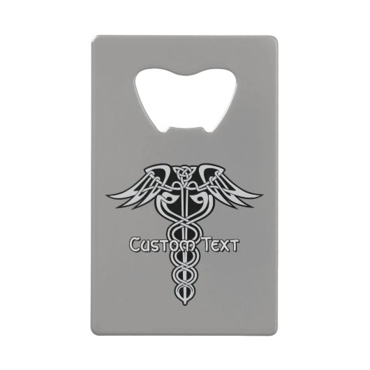 ケルト結び目模様カドゥセウス クレジットカード栓抜き (正面)