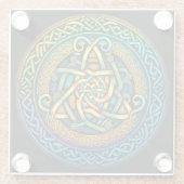 ケルト結び目模様カラフル結び糸細工 ガラスコースター (裏面)