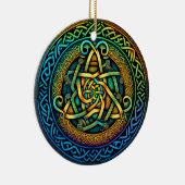 ケルト結び目模様カラフル結び糸細工 セラミックオーナメント (右)