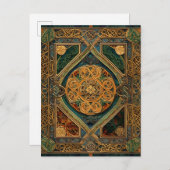 ケルト結び目模様カラフル結び糸細工 ポストカード (正面/裏面)