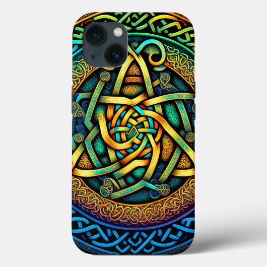 ケルト結び目模様カラフル結び糸細工 Case-Mate iPhoneケース (裏面)