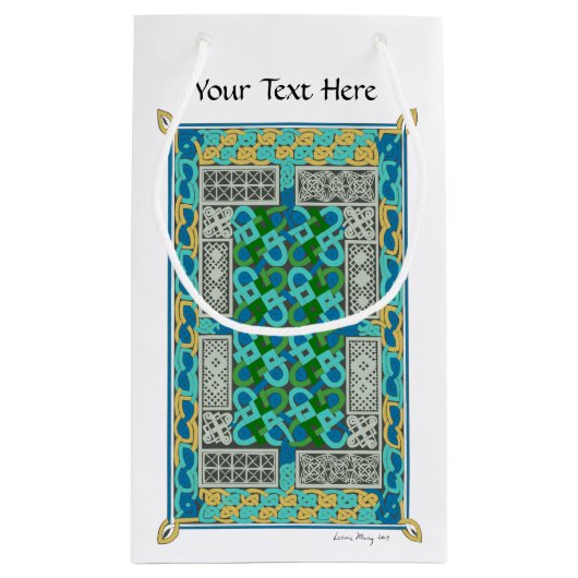 ケルト結び目模様カーペットページ中世の原稿 スモールペーパーバッグ (裏面)