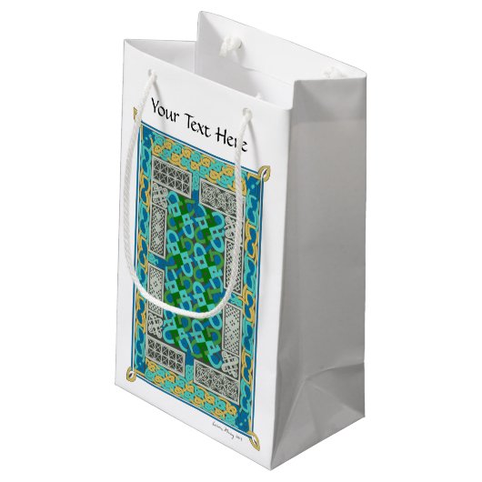 ケルト結び目模様カーペットページ中世の原稿 スモールペーパーバッグ (裏面アングル)