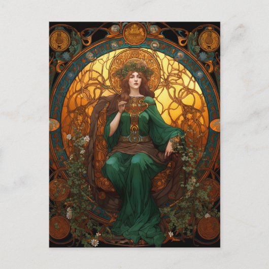 ケルト結び目模様クイーンカラフル結び糸細工 ポストカード (正面)