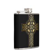 ケルト結び目模様クロスイン金ゴールドとブラック フラスク (右)