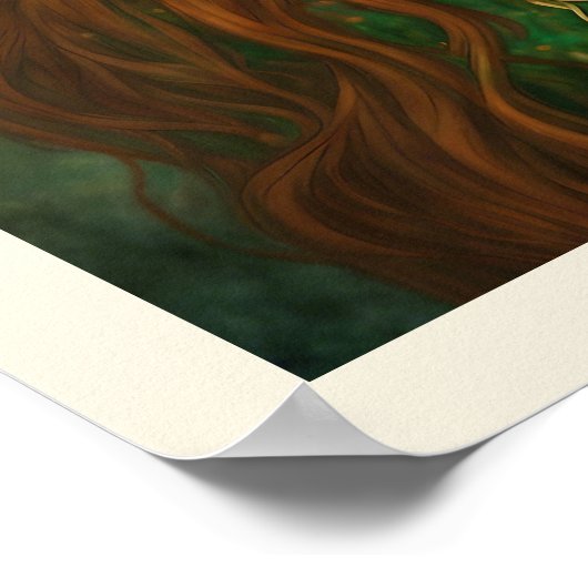 ケルト結び目模様グリーン&金ゴールドセントパトリックのデイウーマン ポスター (角)