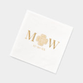 ケルト結び目模様シャムロックカップル2初期モノグラム日付 箔ナプキン (左)