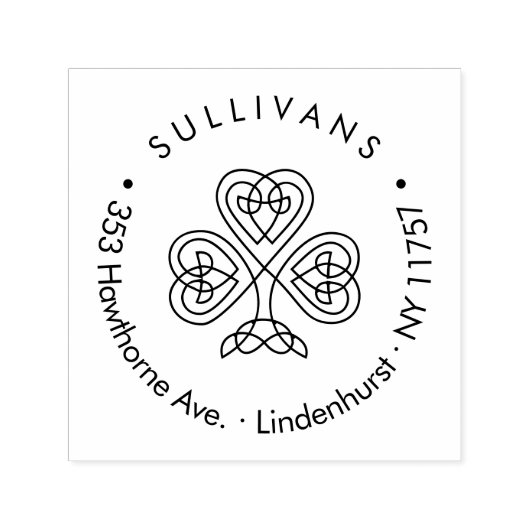 ケルト結び目模様シャムロックファミリー差出人住所 セルフインキングスタンプ (デザイン)