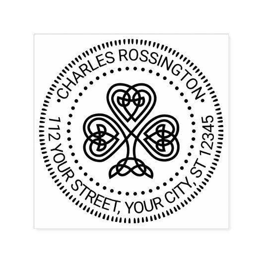 ケルト結び目模様シャムロック#3ネーム差出人住所 セルフインキングスタンプ (デザイン)
