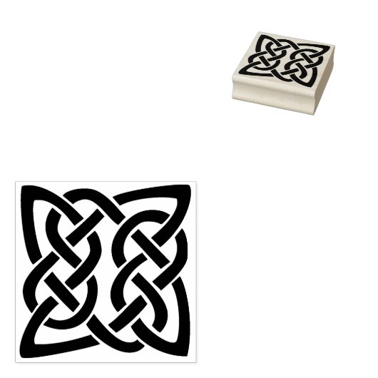 ケルト結び目模様スクエアアートスタンプ ラバースタンプ (押印)