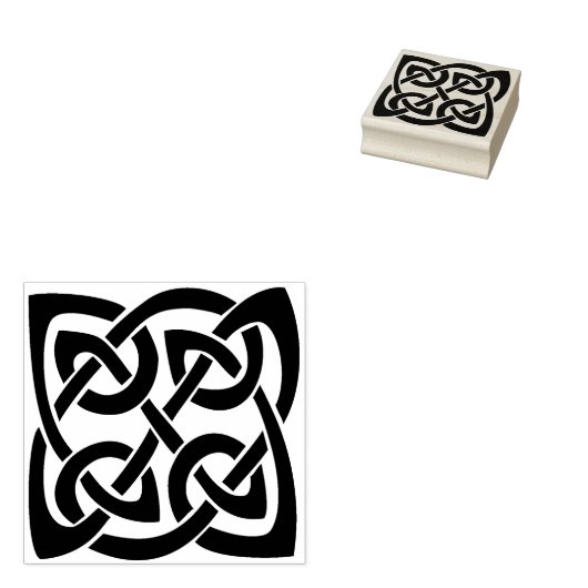ケルト結び目模様スクエアアートスタンプ ラバースタンプ (押印)