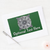 ケルト結び目模様スケッチ付カスタム文字 長方形シール (封筒)