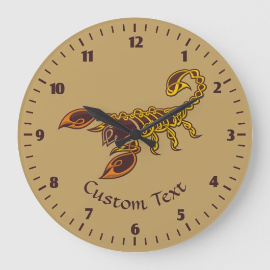 ケルト結び目模様スコーピオン ラージ壁時計 (正面)