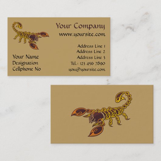 ケルト結び目模様スコーピオン 名刺 (正面/裏面)