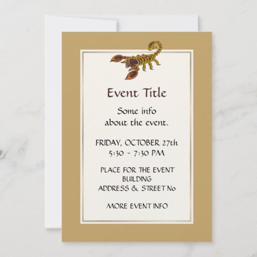 ケルト結び目模様スコーピオン 招待状 (裏面)