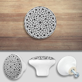 ケルト結び目模様スタイルドアノブキャビネットプル セラミックノブ