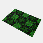 ケルト結び目模様ダークグリーンとブラックビューティフル ドアマット (アングル)