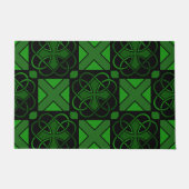 ケルト結び目模様ダークグリーンとブラックビューティフル ドアマット (正面)