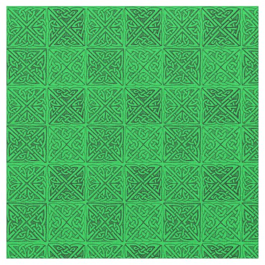 ケルト結び目模様ダークグリーン素晴らし ファブリック (クローズアップ)