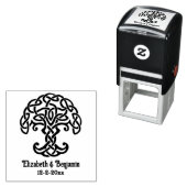 ケルト結び目模様ツリーのライフ・カップル名の日付 セルフインキングスタンプ (インサイチュ)