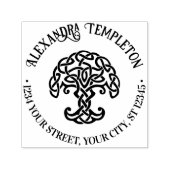 ケルト結び目模様ツリーのライフ#1P名差出人住所 セルフインキングスタンプ (デザイン)