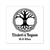 ケルト結び目模様ツリーのライフHrtカップル#2名前日付 セルフインキングスタンプ (デザイン)