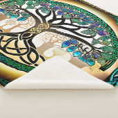 ケルト結び目模様ツリーオブライフサンセットシェルパブランケット シェルパブランケット (3/4)