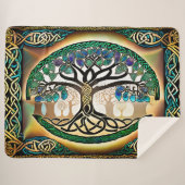 ケルト結び目模様ツリーオブライフサンセットシェルパブランケット シェルパブランケット (正面(横))