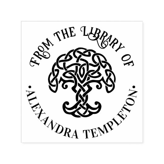 ケルト結び目模様ツリー#1P図書名 セルフインキングスタンプ (デザイン)