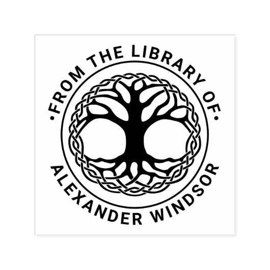 ケルト結び目模様ツリー#2F図書名 セルフインキングスタンプ (デザイン)