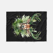 ケルト結び目模様ディアアイリッシュエルクグリーンサンパトリックの日 フリースブランケット (正面(横))