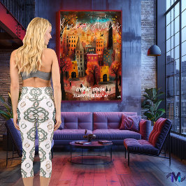 ケルト結び目模様デザイン(オリーブ、タン、グリーン) カプリレギンス