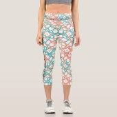 ケルト結び目模様デライトピーチミント&コーラル カプリレギンス (正面)