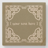 ケルト結び目模様トライバルデザイン澄ん縁どバージョン ストーンコースター (正面)