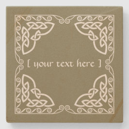 ケルト結び目模様トライバルデザイン澄ん縁どバージョン ストーンコースター