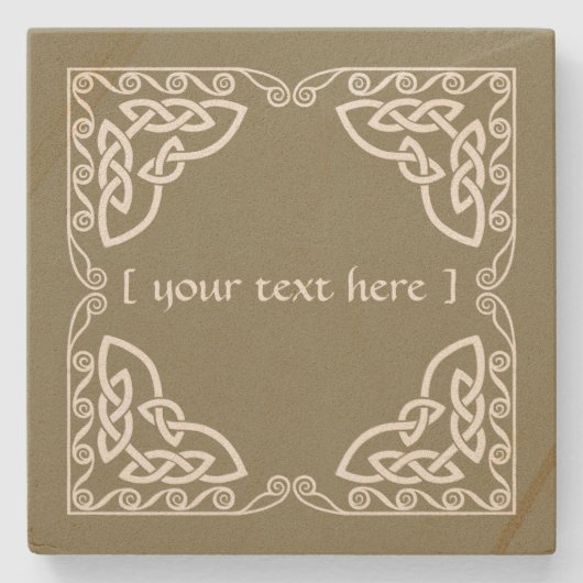 ケルト結び目模様トライバルデザイン澄ん縁どバージョン ストーンコースター (正面)