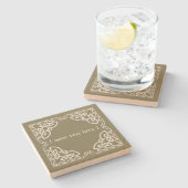 ケルト結び目模様トライバルデザイン澄ん縁どバージョン ストーンコースター (横)