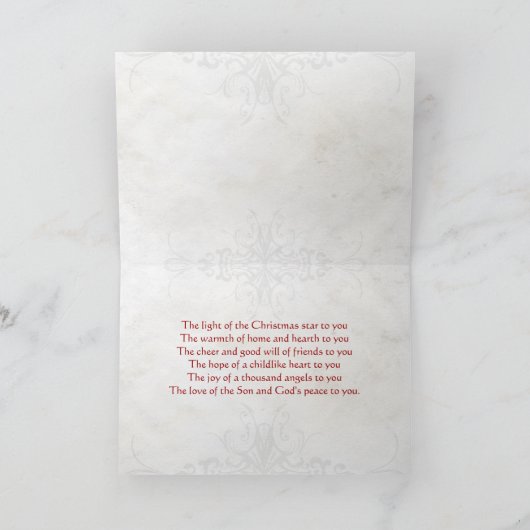 ケルト結び目模様トリスケリオンレッド&グリーンクリスマスカード シーズンカード (内部)